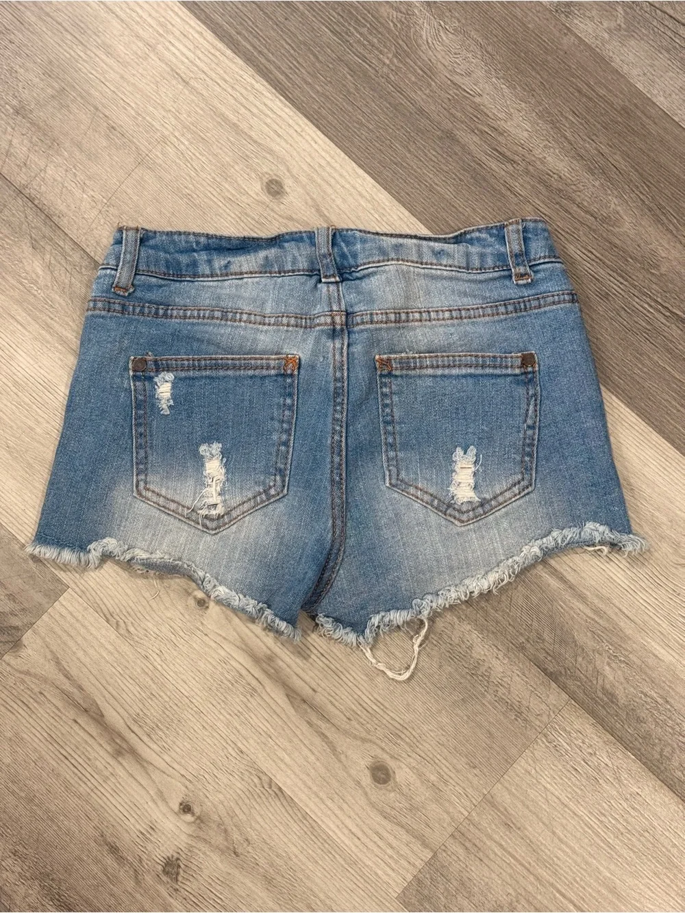 Denim Distressed Women's Shorts in Blue